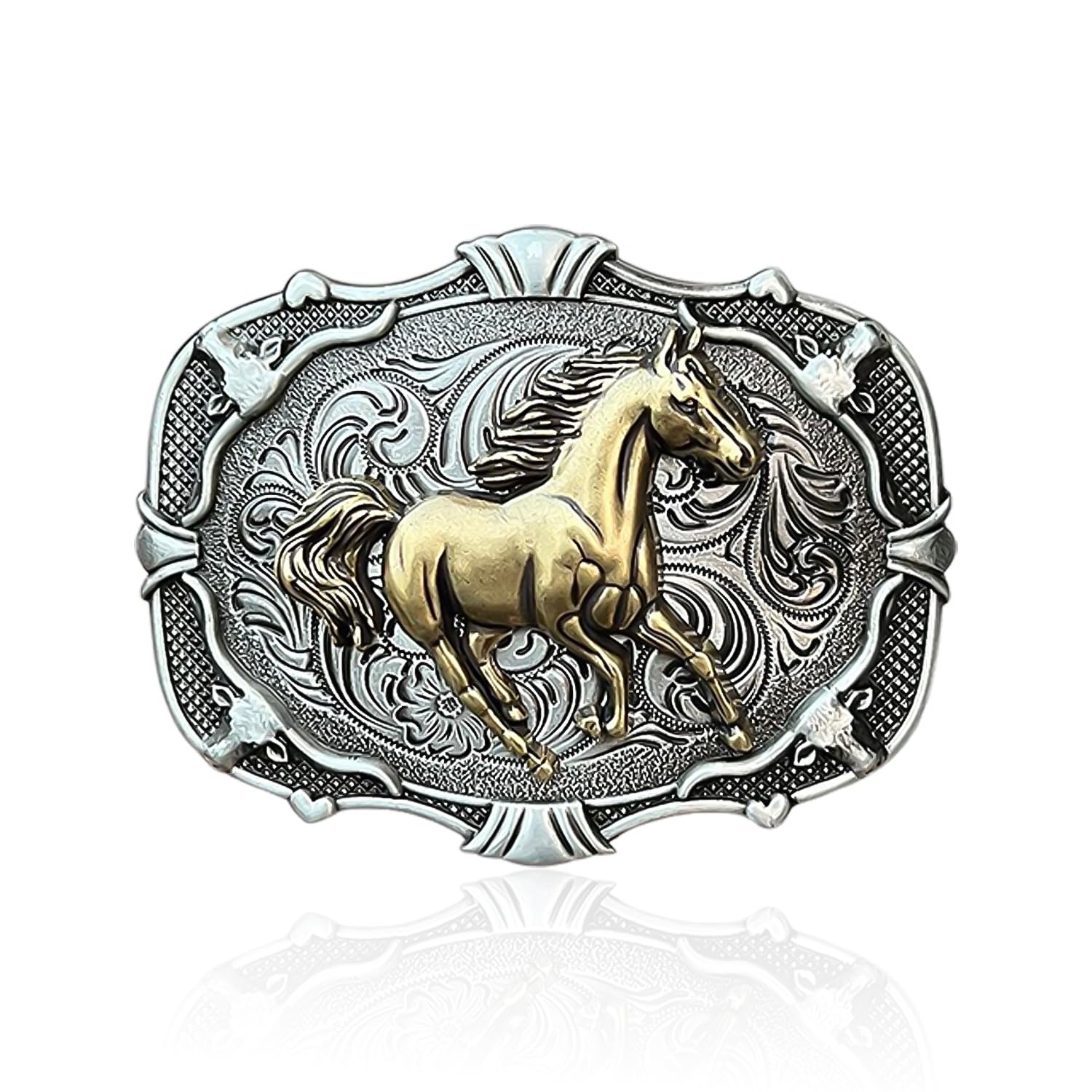 Nidhfg Unisex Mixed Color 1 Piece Pony Belt Buckle, Creative Metal, Retro Stylish, Vintage Replacement Belt Buckle For Men, Belt Accessories Decoration.