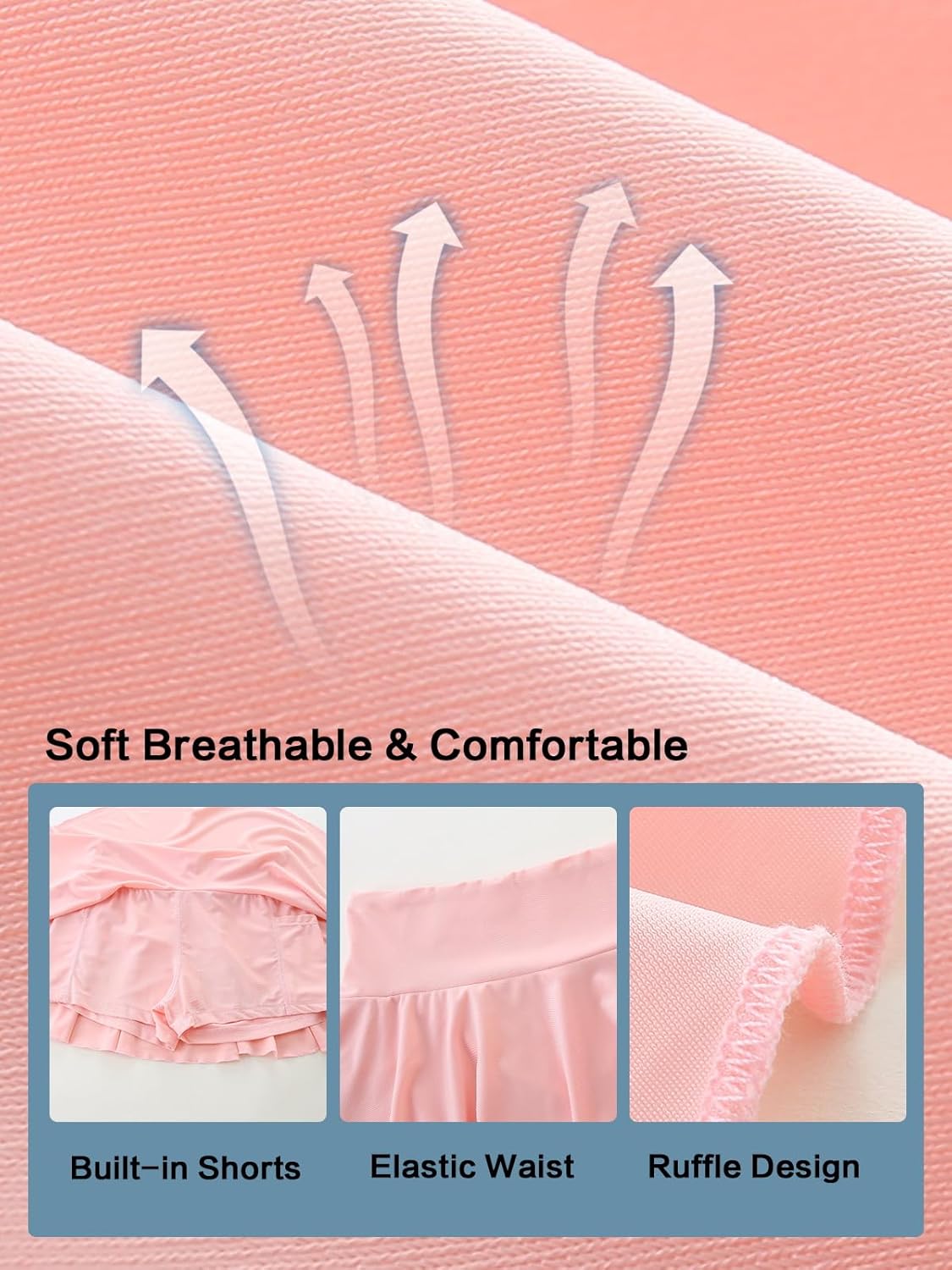 Toddler Girls Skorts Soft Pleated Athletic Skirts for Teen Girl Tennis Golf Skort with Pockets - Image 6