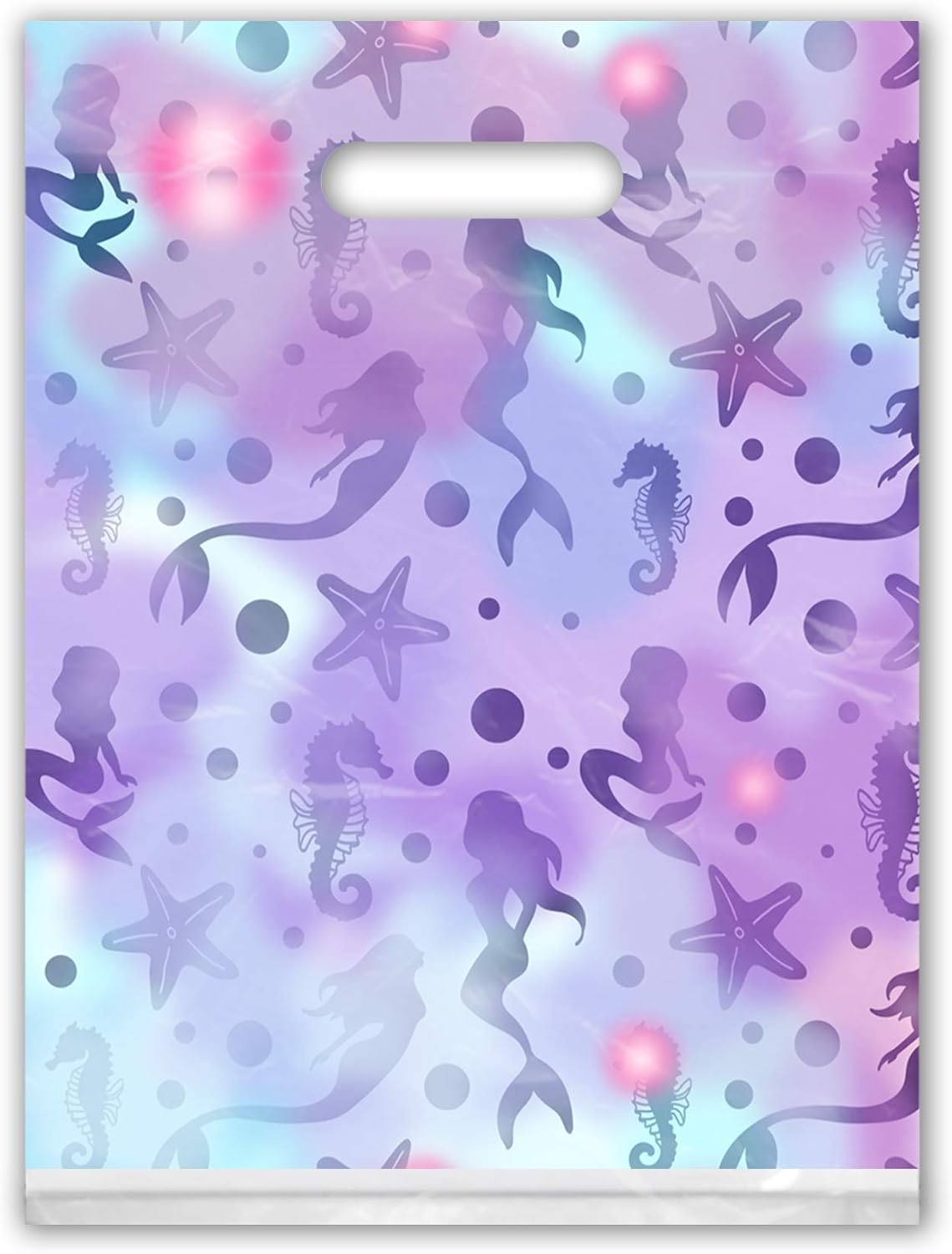 Pro Supply Global 9x12 100 Count Mermaids Under the Sea Designer Retail Boutique Merchandise Bags with Die Cut Handles Premium Printed Shopping Bags For Small Business Shop Owners image 2