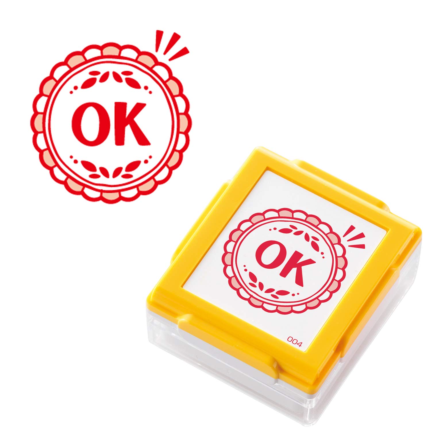Amazon.co.jp: シャチハタ スタンプ 評価印 スタンプくん イエロー OK