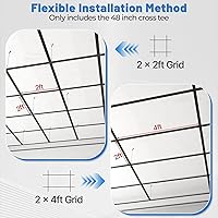 Vista 5 de Sistema de rejilla de techo de 48 pulgadas, acero galvanizado de 4 pies, resistente al óxido y al fuego, fácil instalación, ideal para sótano, sala