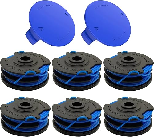 KST-120X Replacement Trimmer Spool Line Compatible with Kobalt 40-Volt Kobalt KST 120X-06,String Trimmer Spool 20 Ft 0.065-inch, 8Pack(6 Spool + 2 Cap)