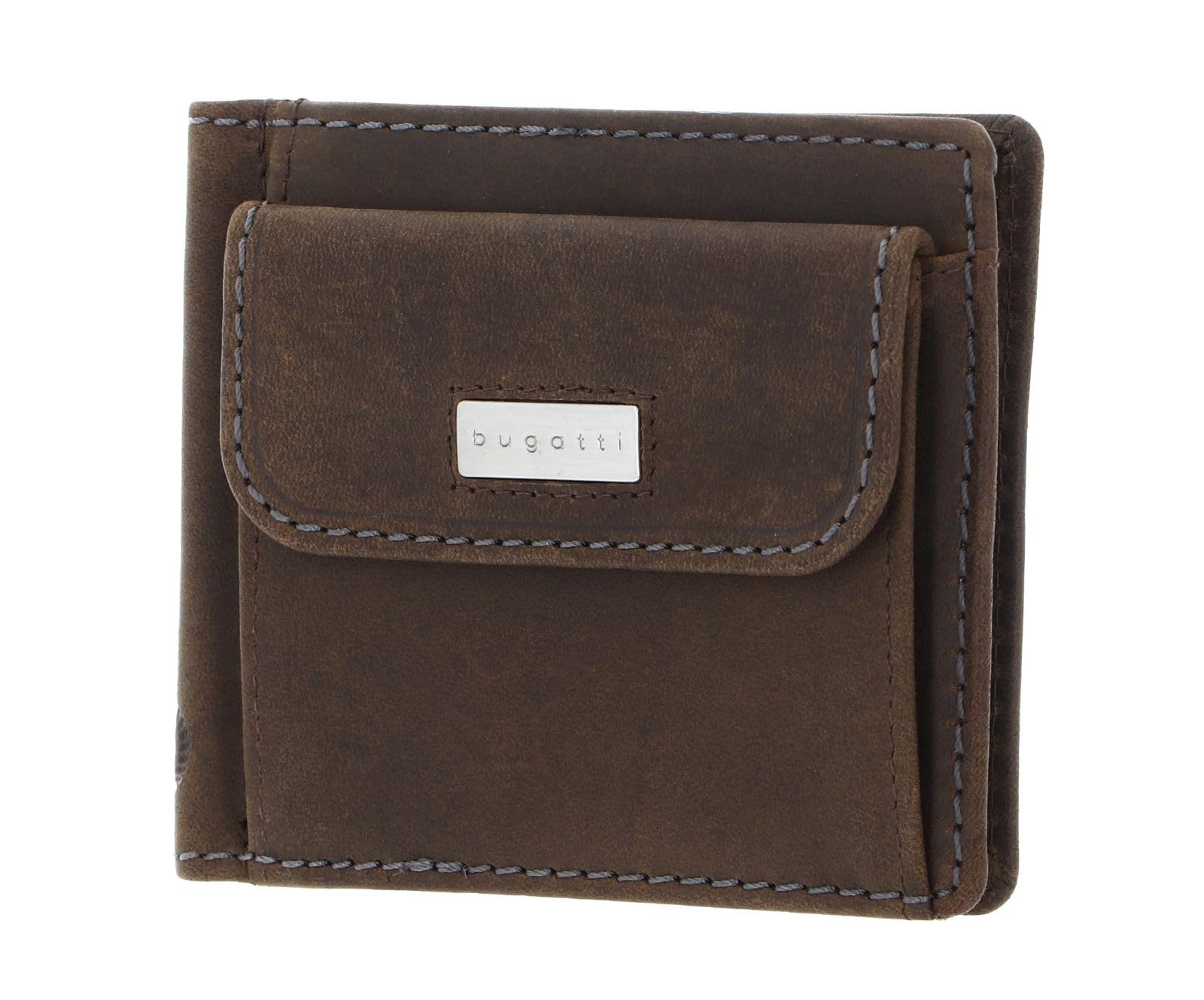 Portefeuille bugatti Hunter Dollarclip en cuir veritable marron 8CC - 5