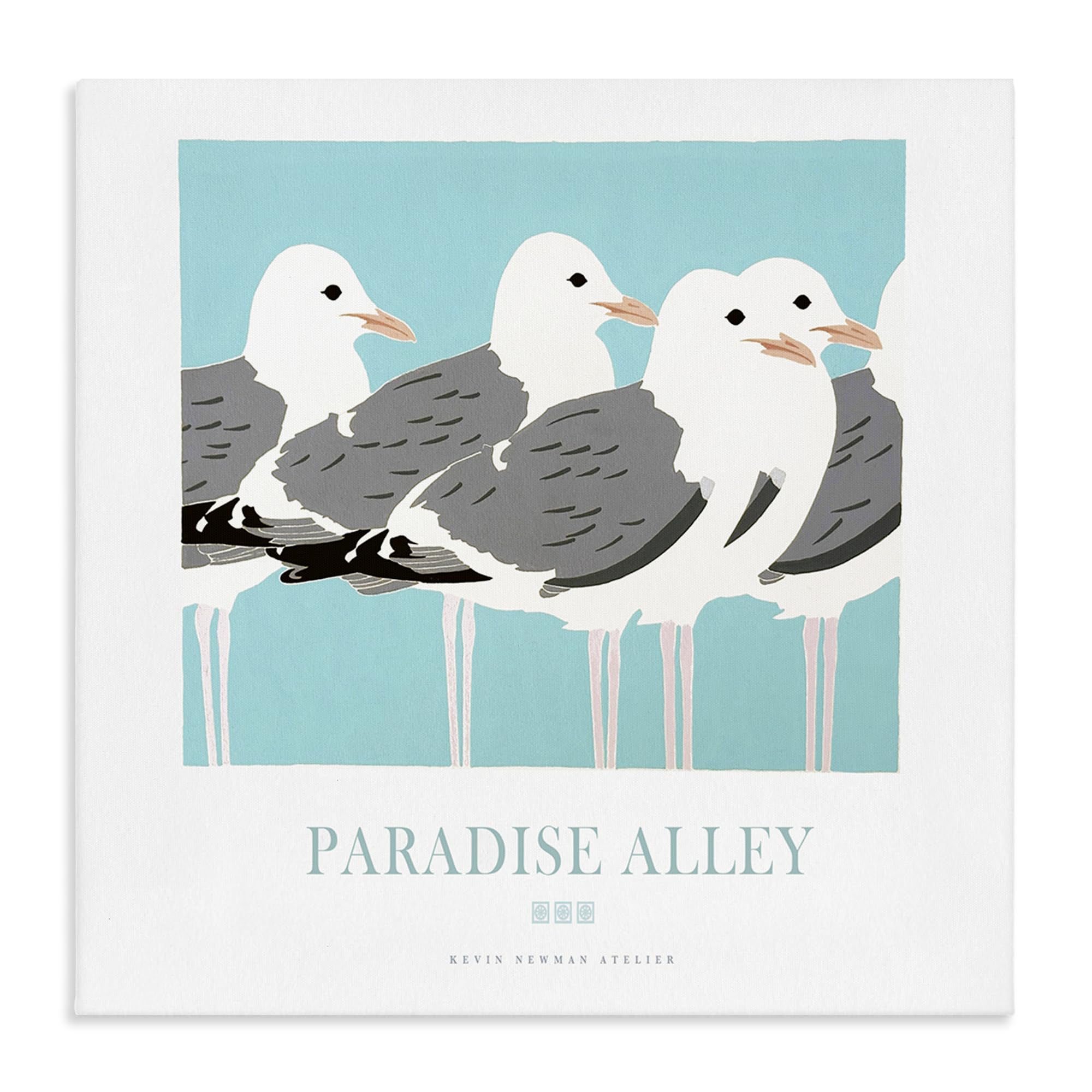 Stupell Industries 'Paradise Alley Seagull Gathering', Canvas Art, 24 x 24 Inches, Easy to Hang and Sturdy, Made in USA, by Jadei Graphics