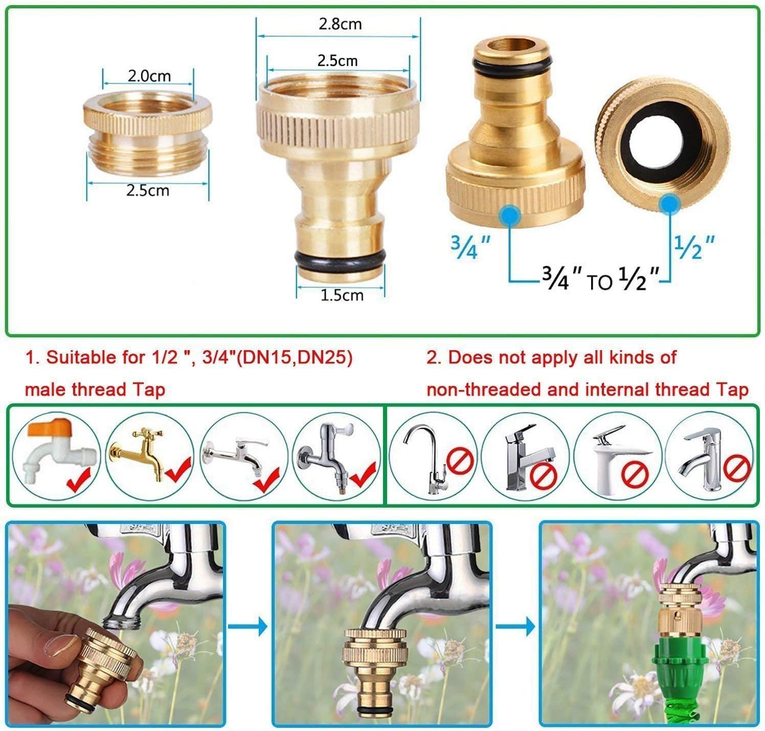 Tubo Da Giardino Retrattile In PU 3 Metri Con Raccordi In Ottone - Flessibile Antipiega Autoavvolgente Per Irrigazione E Pulizia - Ideale Per Giardino, Terrazzo E Auto