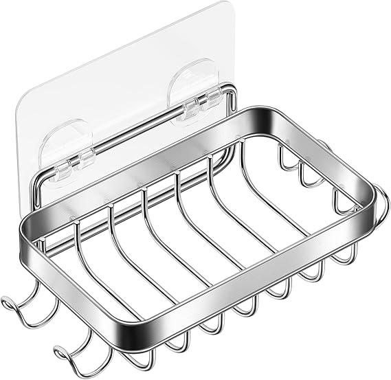 Amazon.com: Shower Wall Soap Dish Holder: Wall Mounted Draining Soap ...