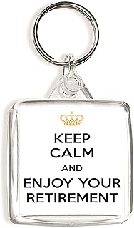 Keep Calm and Enjoy Your Retirement - Square Keyring