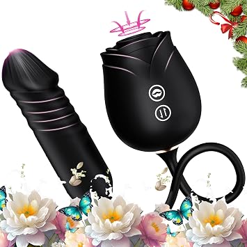 Roses Flower Toy for Women, Whisper-Quiet & Waterproof Design Toys y68x Black