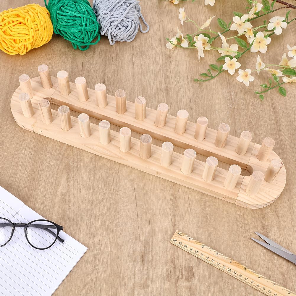ORIGACH 63 Inch Wooden Chunky Blanket Loom Kit, Chunky Yarn Loom Knitting for Blanket Making Adjustable DIY Frame, No Needles Required, Beginner Friendly Craft Gift