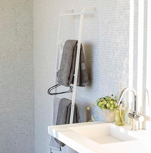 Miniatura 4 de YAMAZAKI Home Plate - Soporte de escalera inclinada para baño, 63 pulgadas, acero