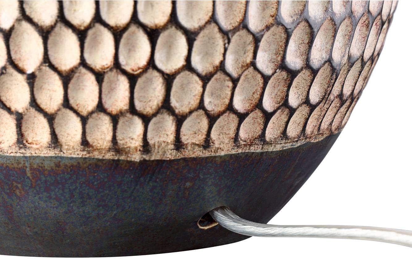 360 Lighting Emma Mid Century Modern 3-Way Table Lamp with Table Top Dimmer 21" High Wood Brown Finish Ceramic Tan Drum Shade for Cottage Core Living Room Bedroom House Bedside Nightstand Home