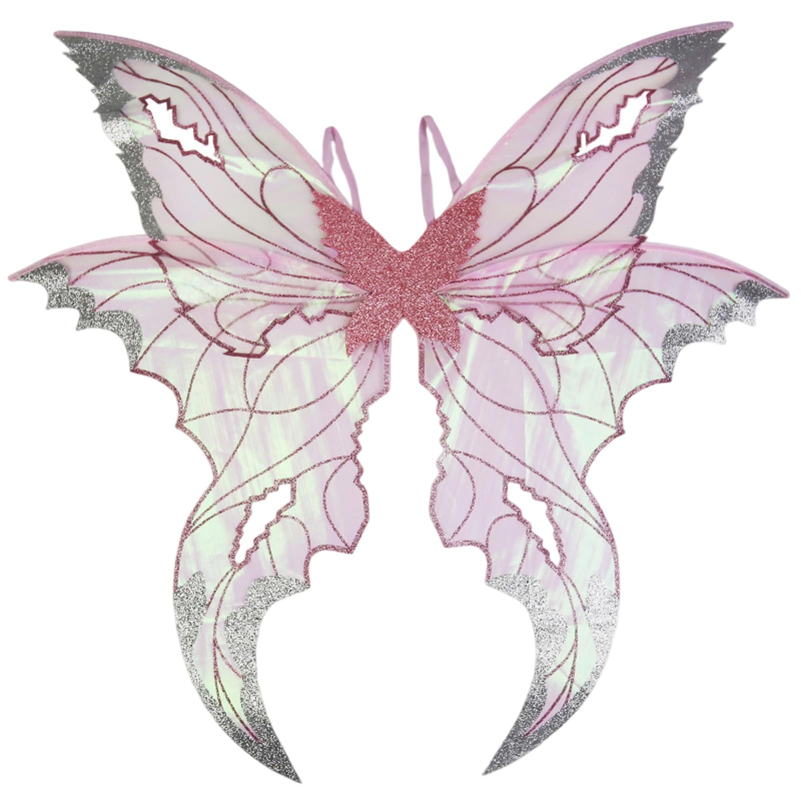 Fairy Wings for Adults Women Sparkling Sheer Butterfly Wing (Pink, M)