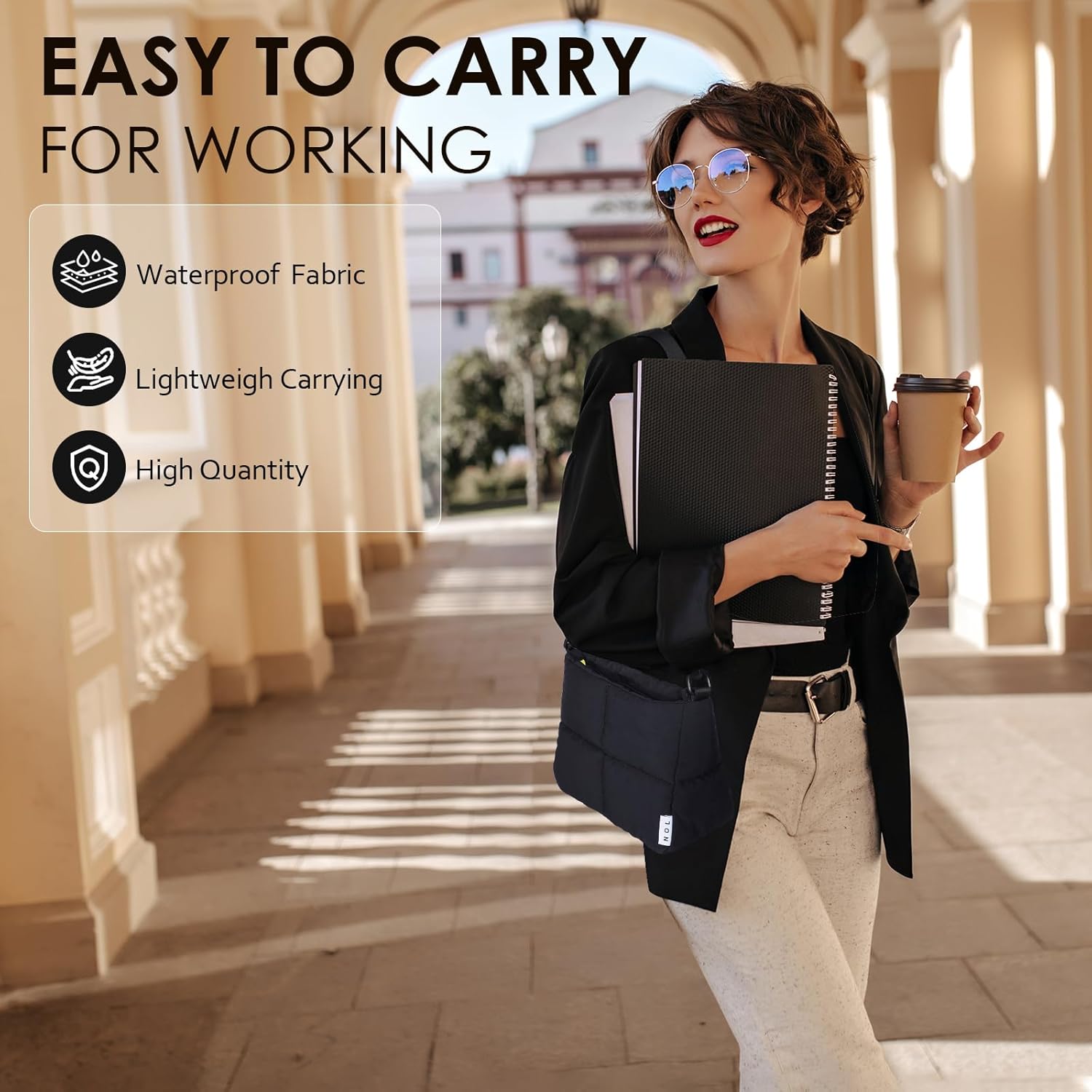 NOL Trendy Lightweight Small Quilted Puffy Crossbody Bag for Women, Waterproof, Removable Strap for Travel, Work & Shopping - Image 7