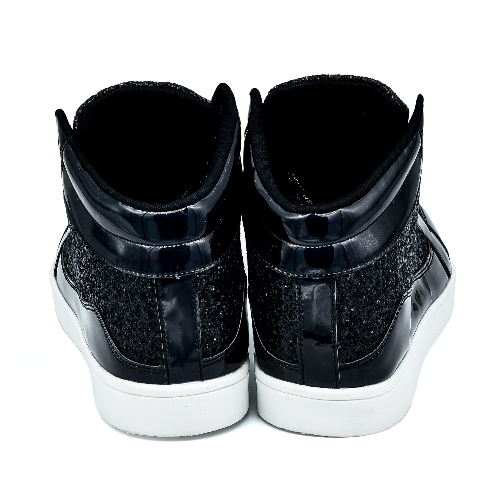 Glitter Silver High Tops Mens Spiked Silver Glitter Sneakers Gridlock