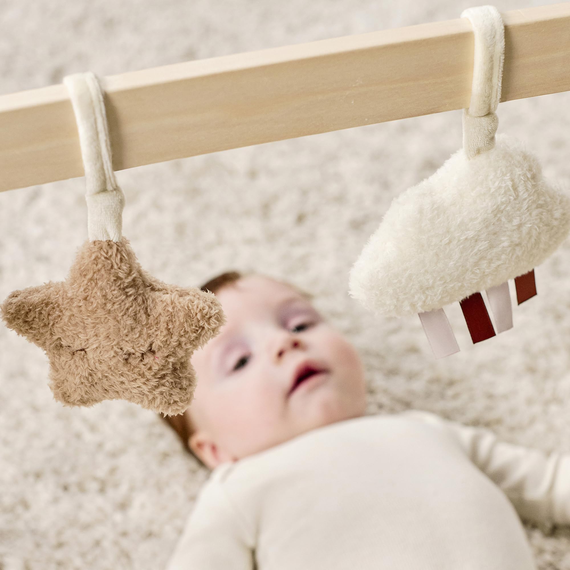 Nattou Arco in Legno, Stella, Nuvola e Luna, con Giochi e Numerose Attività, Legno/Poliestere, Teddy, Beige
