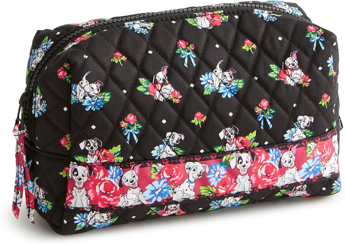 Vera Bradley Premium Cotton Disney Medium Cosmetic Makeup Bag, 101 Dalmatians