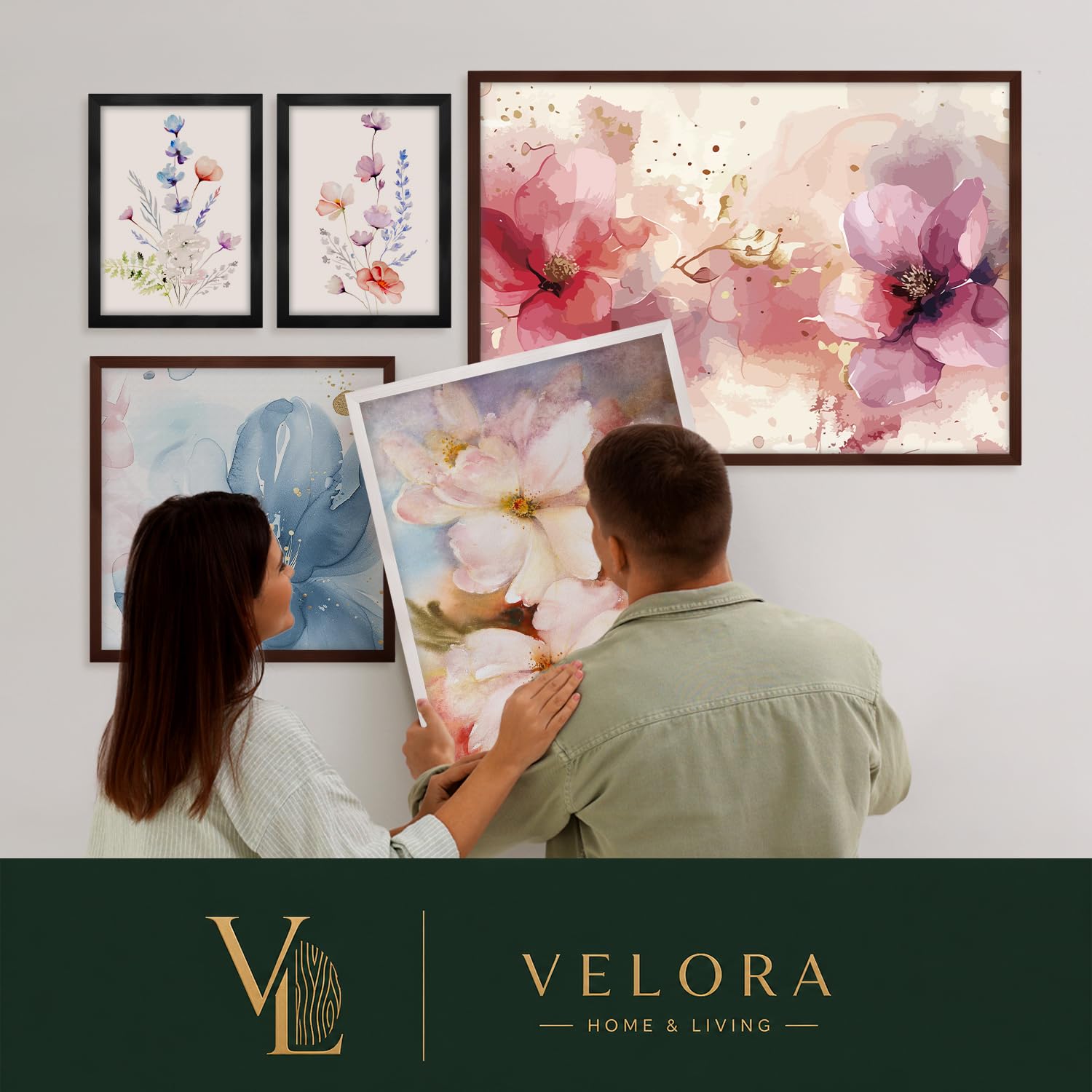 VELORA H&L Marco de Fotos Negro 80 x 120 cm - Marco de Madera con Metacrilato Transparente, Portafotos para Fotos, Pósteres, Láminas, Puzzles, Diplomas y Certificados