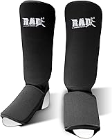 Vista 1 de RAD Espinilleras para MMA, Muay Thai, Kickboxing, Karate y Taekwondo Espinilleras acolchadas para artes marciales Equipo protector de tela