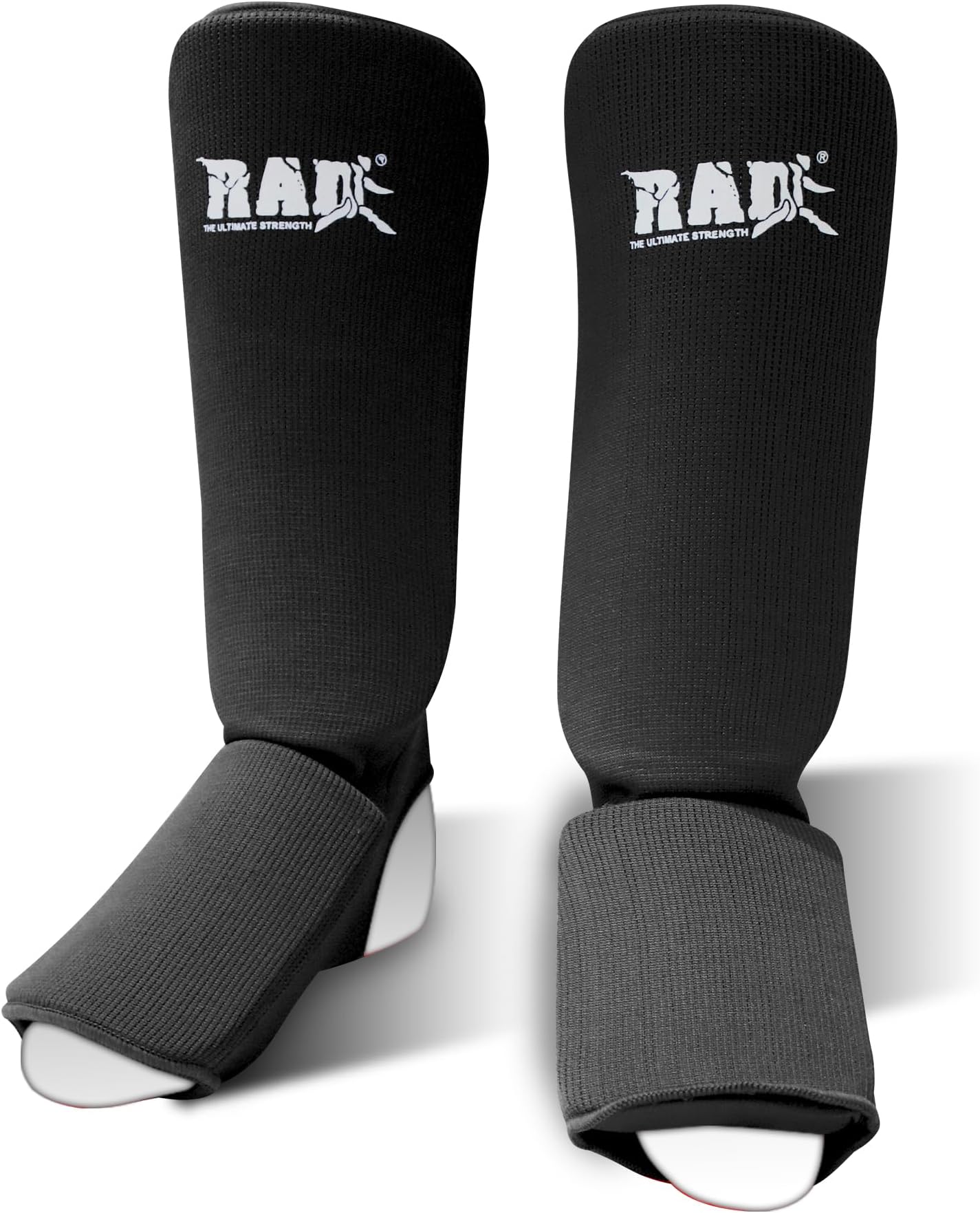 RAD Shin Guards MMA, Karate, TKW. Elastic Cloth Shin & Instep Padded Guards Protective Kickboxing (Pair)