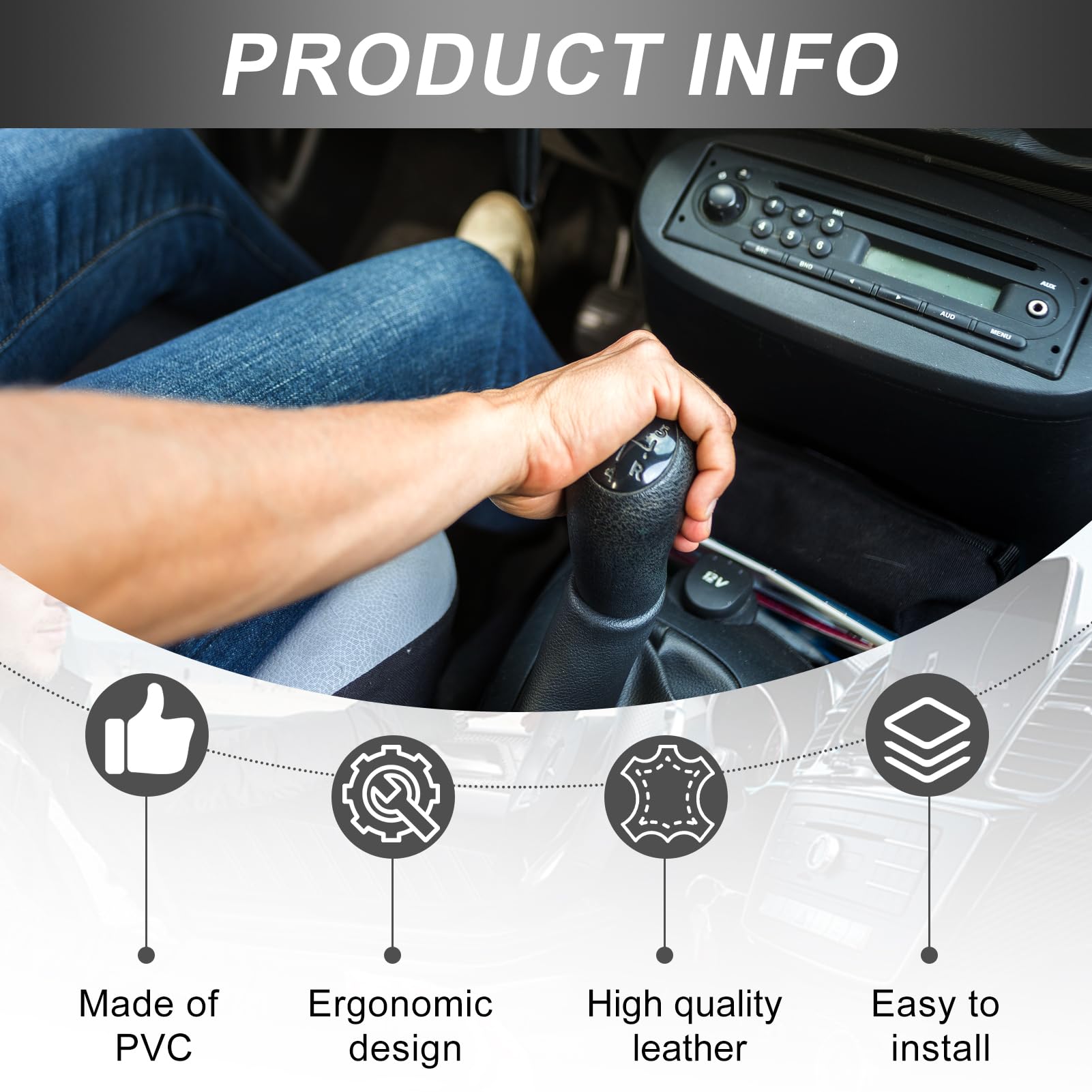 Schaltknauf Für Renault Clio III & Megane II - Leder Finish 5-Gang