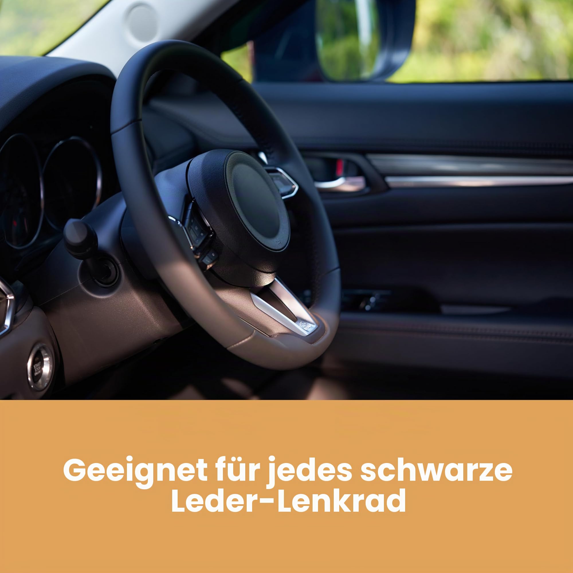 Leder-Lenkrad-Reparatur-Set (schwarz) – entfernt Fettablagerungen, repariert Schäden und stellt die Farbe an jedem abgenutzten Lederlenkrad wieder her