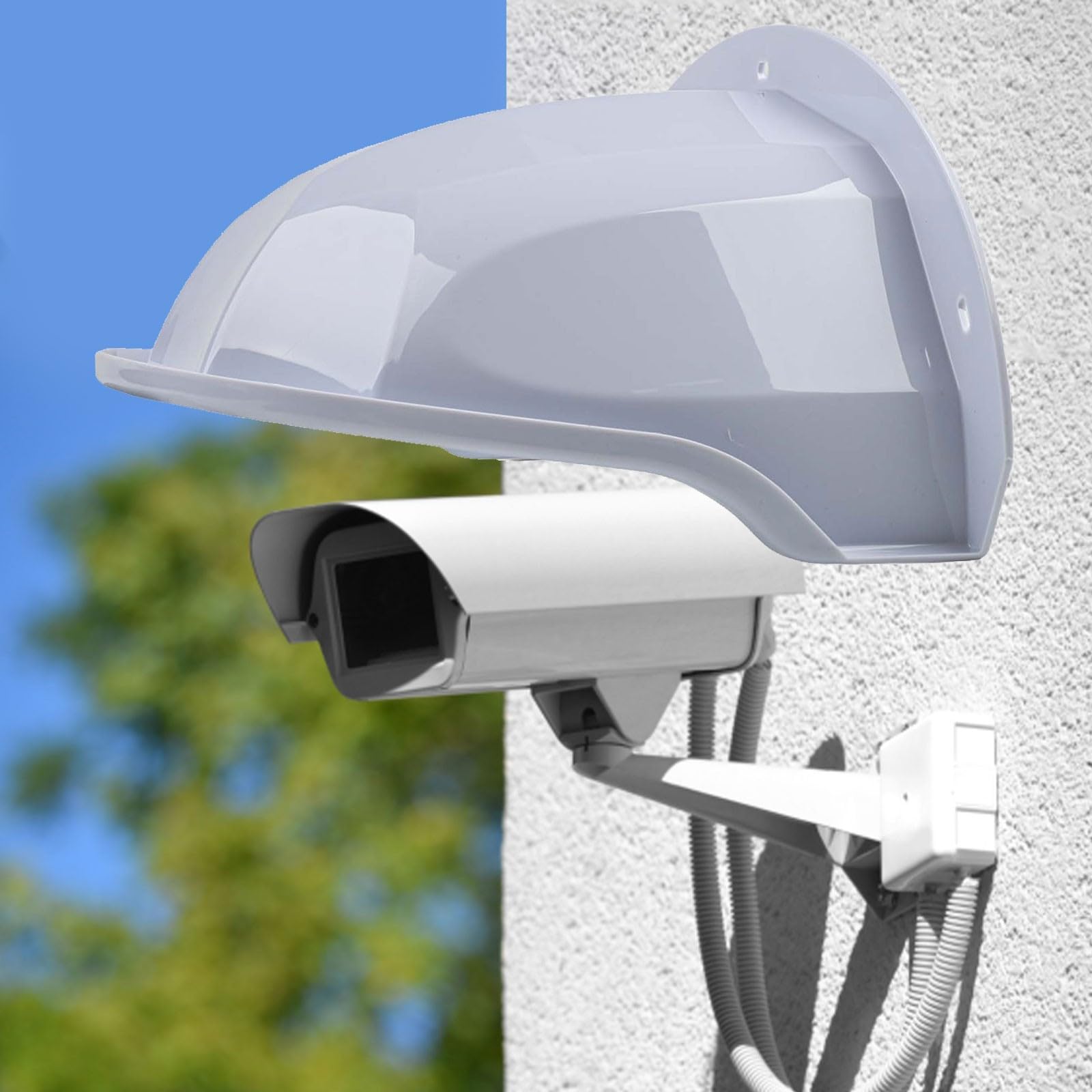 Housse de protection pour caméra extérieure, étanche, anti-pluie et anti-poussière, compatible avec les caméras de sécurité, boîtier en ABS blanc (1 pièce)