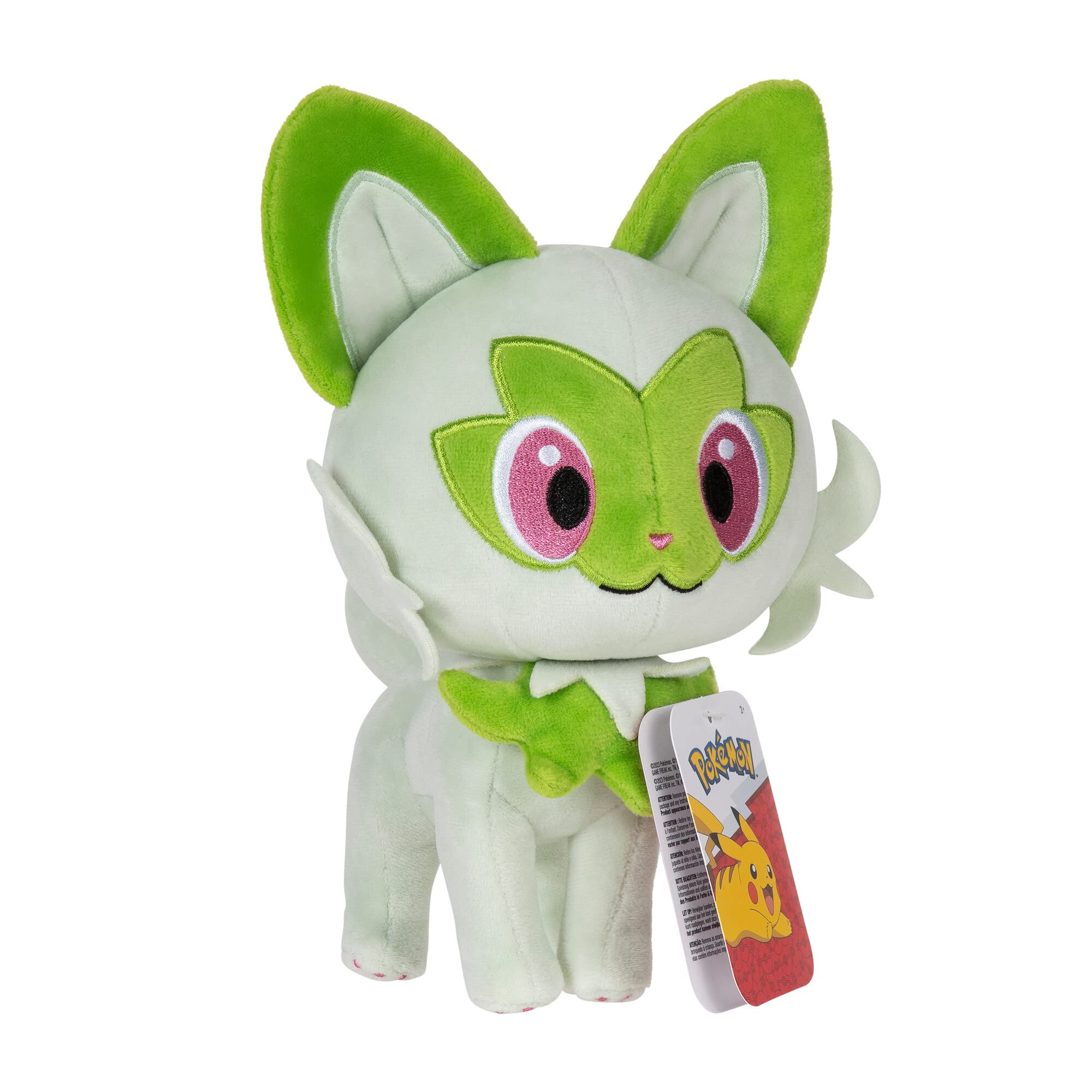 Bizak Pokemon Soft Plush 21 cm Generation IX, Sprigatito Character (63223351), Green and White, 21.6 cm - Image 2