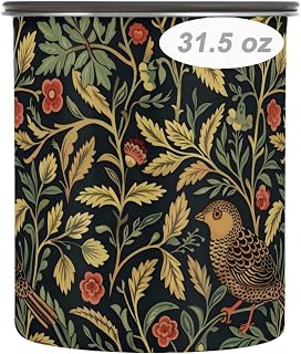 Stainless Steel Food Storage Containers With Lids William Morris Design Bird 31.5 oz
