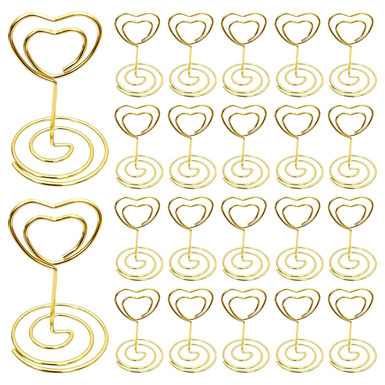 JIUCHAOTONG 22 Pcs Table Number Holders, Place Card Holder, Tall Table Number Stands, Picture Holders for Tables, for Centerpieces, Wedding, Party, Birthday, Restaurant, Gold