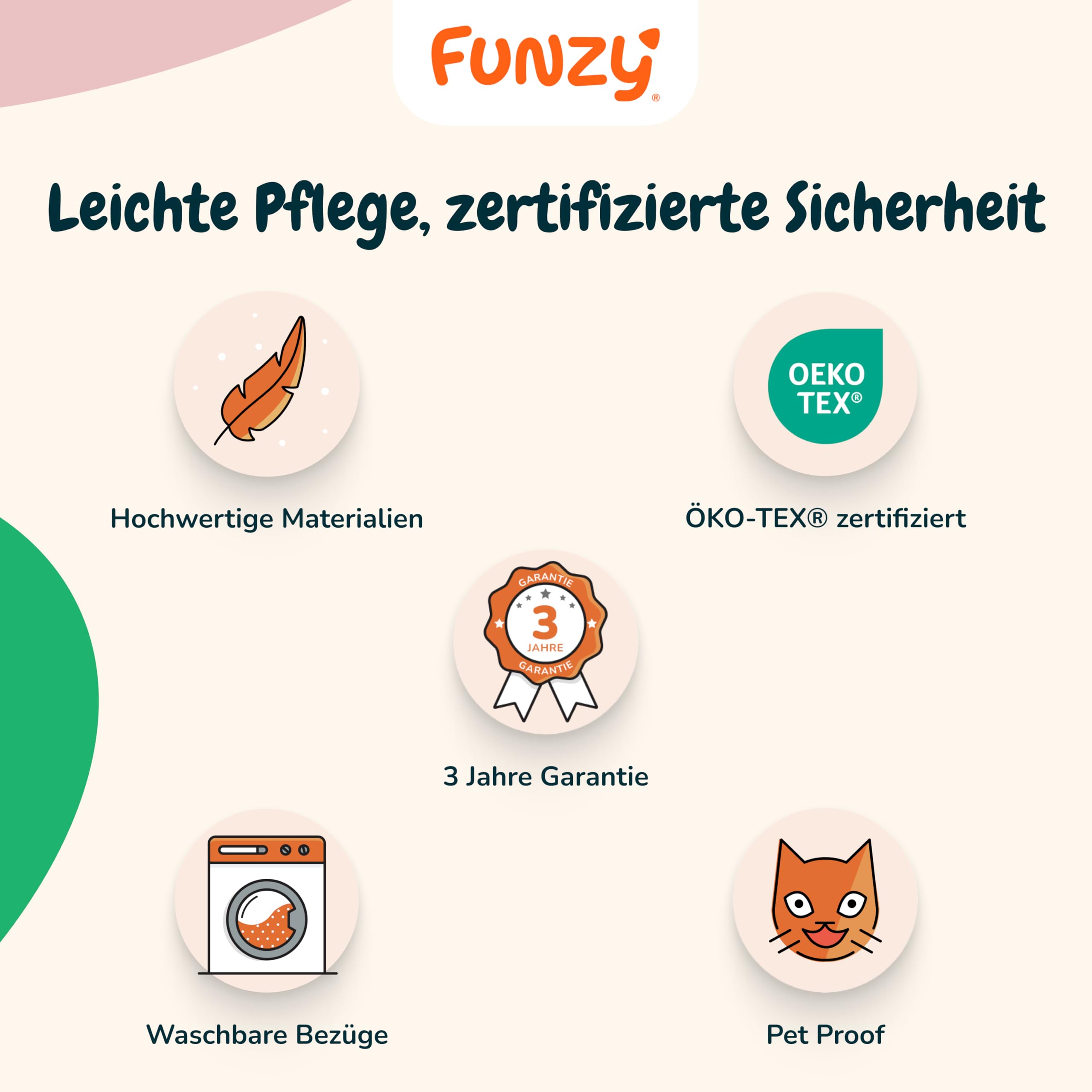 Funzy Sitzsack für Kinder aus Cord mit Füllung aus Schaumstoff, Kindersitzsack für Mädchen und Jungen aus hochwertigen Materialien, Oeko-TEX 100 Zertifiziert mit 3 Jahre Garantie, Krischblüte Rose