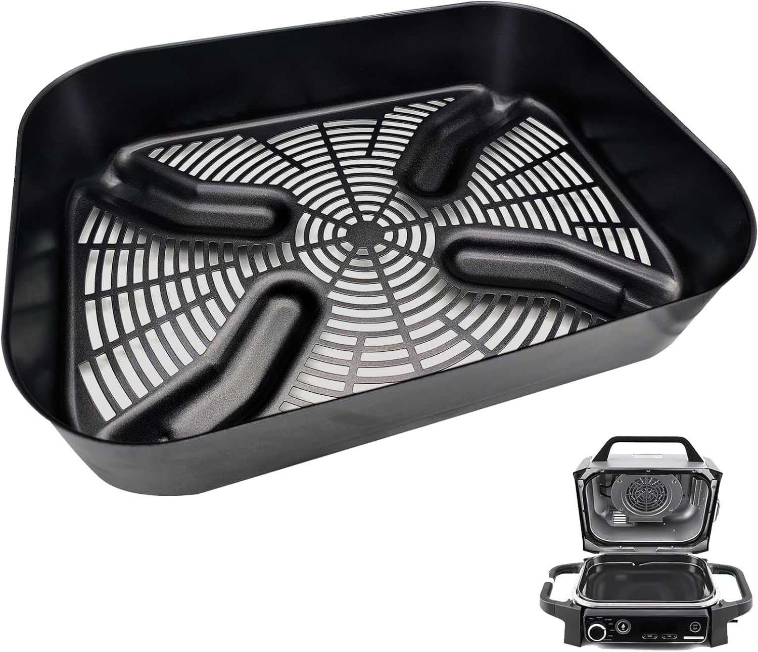 KEESHA XSKCRSPBKT Combo Crisper Basket Replacement Parts for Ninja OG701 OG751, 2.5-Quart Non-Stick Air Frying Basket for Ninja 7-1 Woodfire Grill