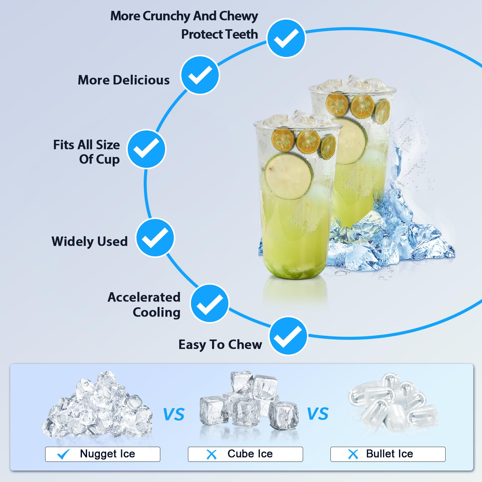 Antarctic Star Countertop Ice Maker Portable Ice Machine, Automatic-Cleaning Ice Makers, 34lbs/24h, Pebble Portable Ice Machine With Ice Scoop For Home Kitchen Bar Party Grey on Fridge.com - View 3