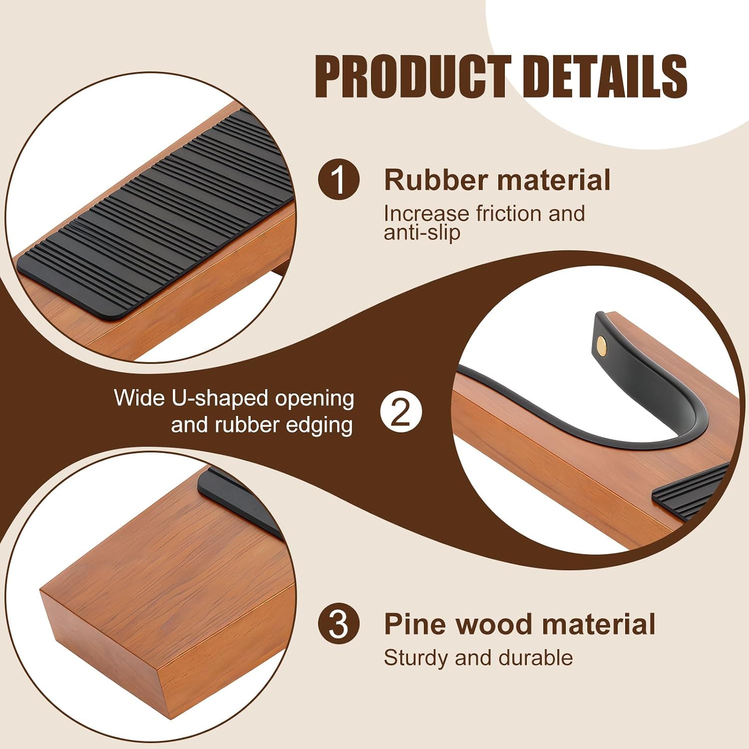 2Pcs Boot Remover,Wooden Boot Jack Men Women, Bootjack for Cowboy,Rubber and various types Boots