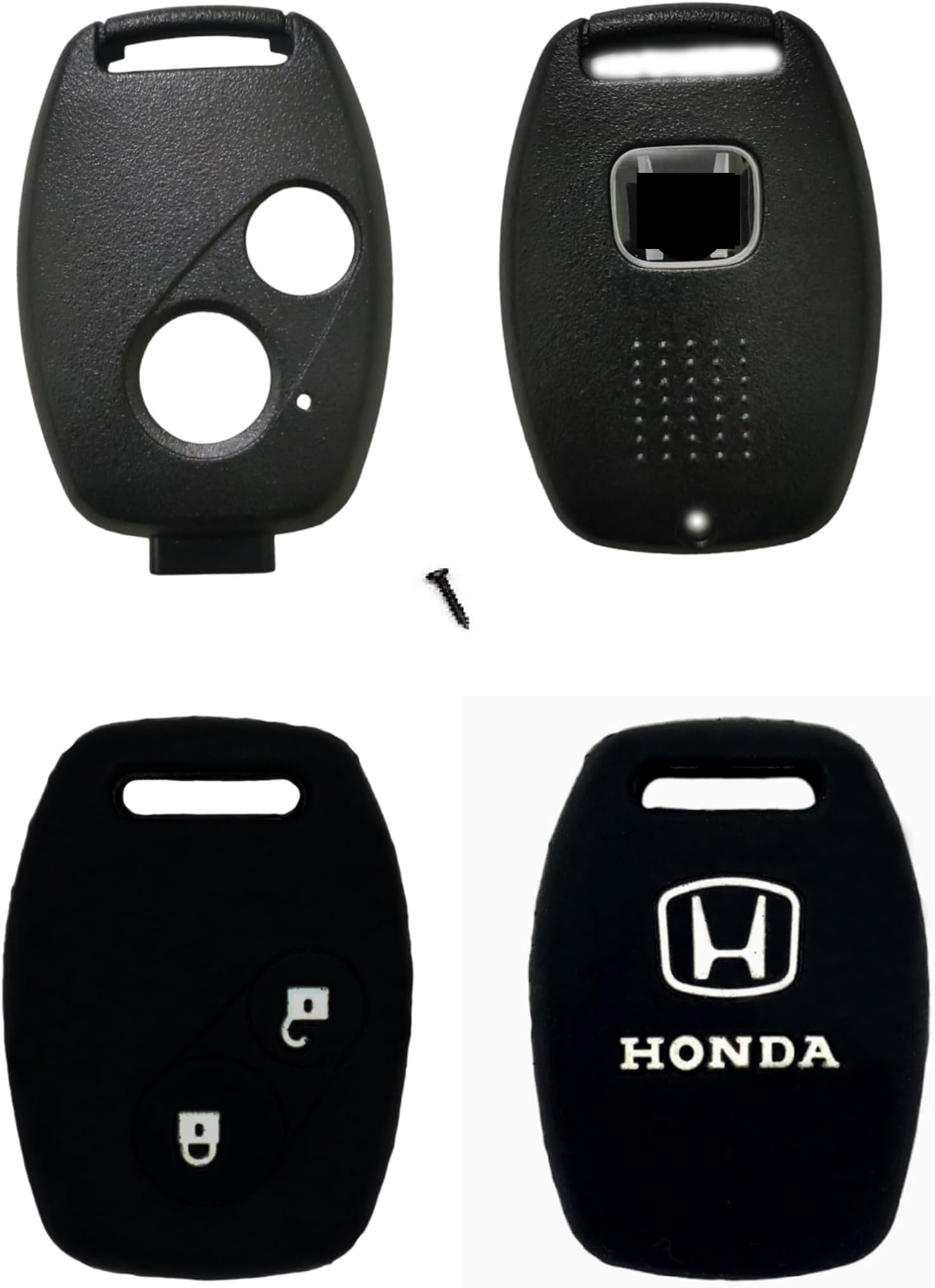 Abundance Combo Key case Genuine Replacement Key Shell Compatible for Honda I-VTEC Amaze BRIO BRV City Civic CRV Jazz etc. (No Key Cutting Required)