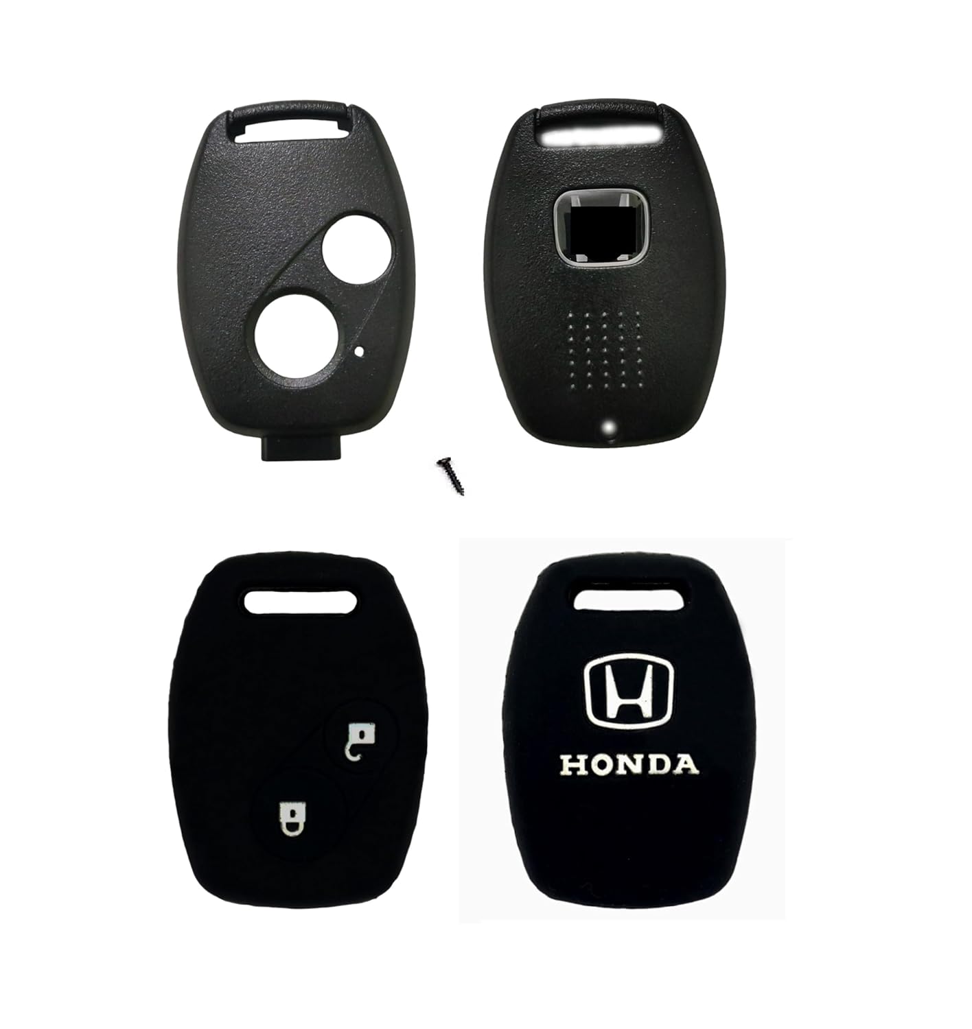 Abundance Combo Key case Genuine Replacement Key Shell Compatible for Honda I-VTEC Amaze BRIO BRV City Civic CRV Jazz etc. (No Key Cutting Required)