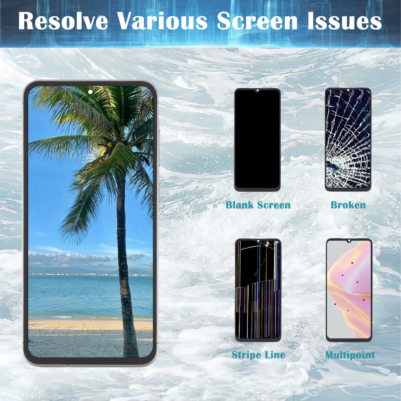 Pantalla para Samsung A56 5G OLED negro con marco