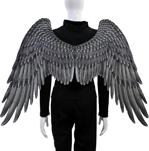 Miniatura 3 de Halloween 3D Angel Devil Big Wing Creative Carnival Cosplay Disfraces Performance Prop alas de plumas para fiestas de Halloween suministros