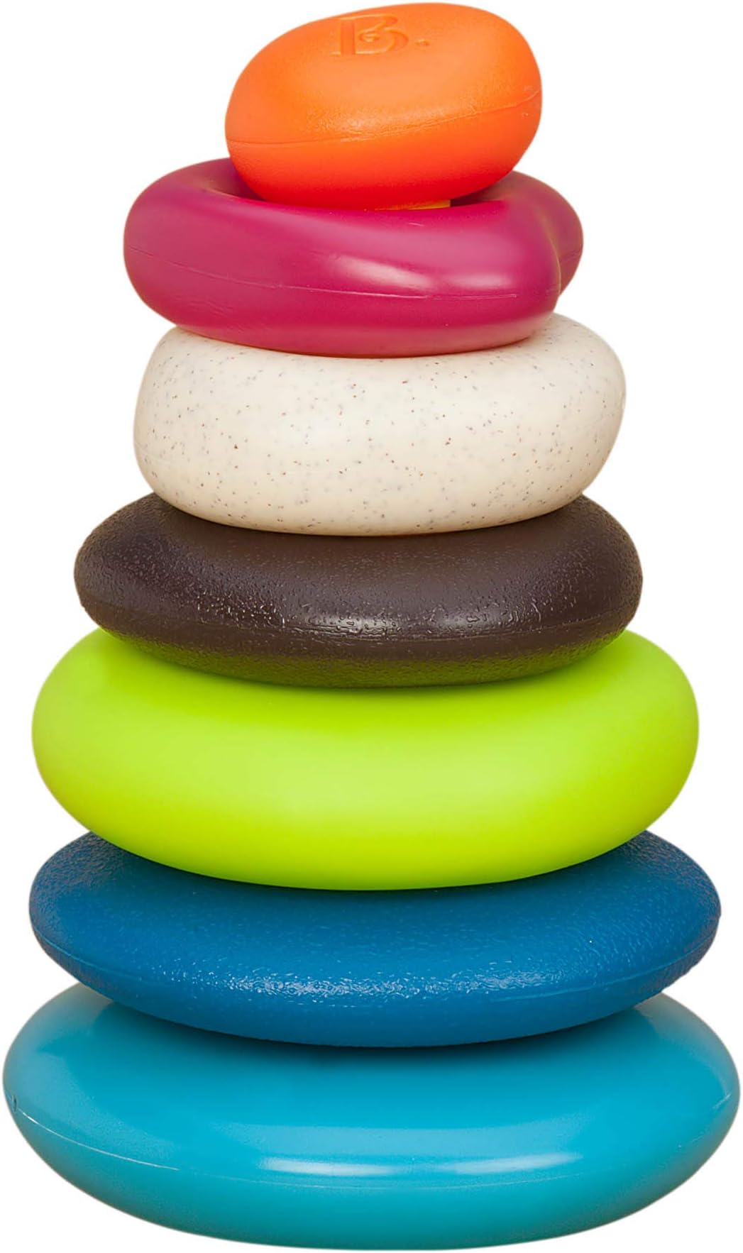 B. toys – Stacking Rings – Textured Ring Stacker for Babies – Early Development Toys – 100% Non – Toxic – Fun & Educational – Great for Dexterity & Cognitive Skills