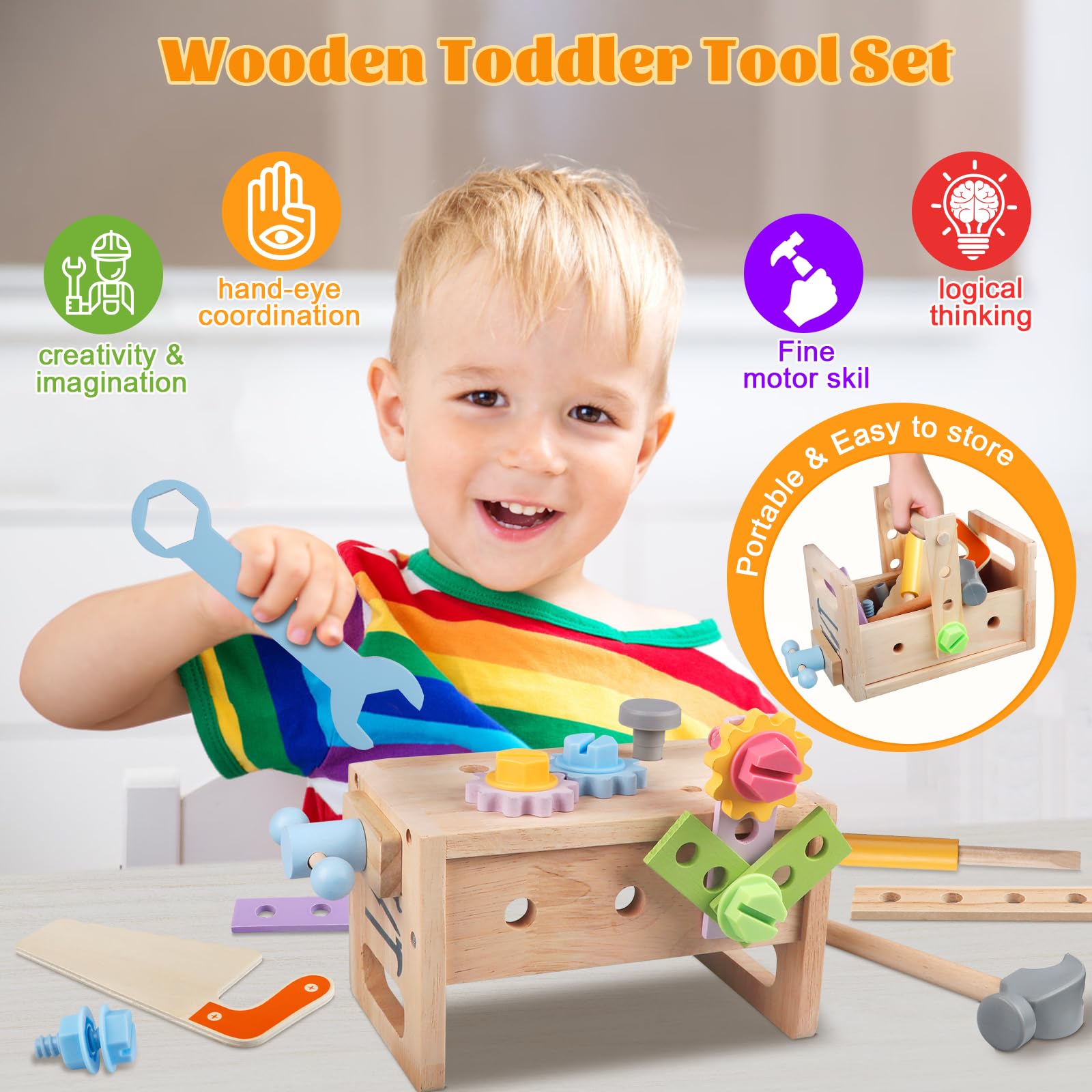 Houten kinder gereedschapskist - speelgoed kopen? | Korting tot 74