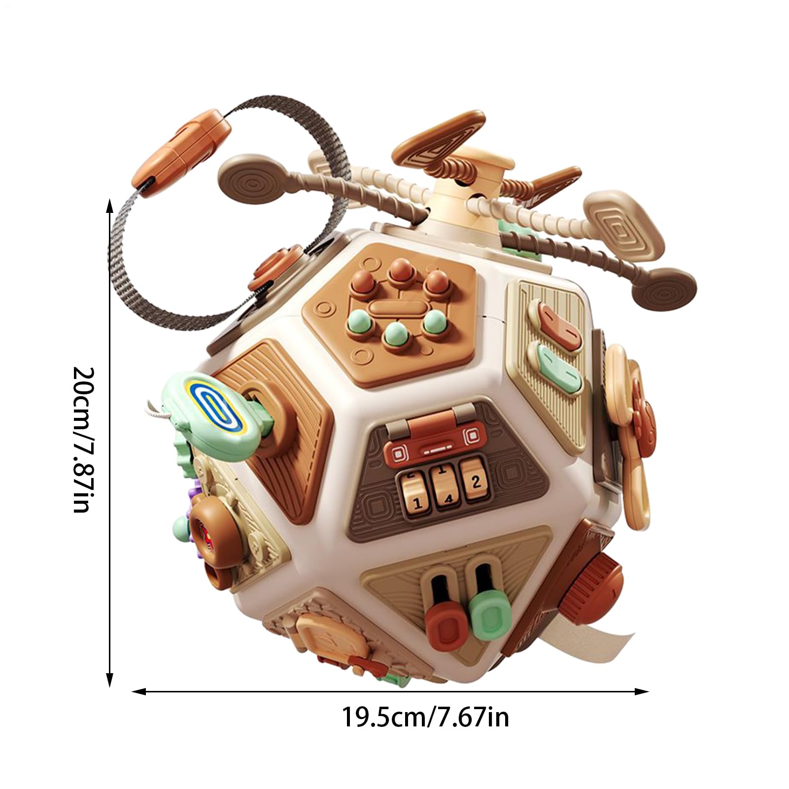 Generisch Motorikwürfel Ab 1 Jahr 20x19,5 cm Busy Cube Montess-ori Sensorik Spielzeug Lernspielzeug A-b 1 Jahr BAB-y Sinneswürfel Aktivitätswürfel Spielzeug Für Kinder Mädchen Ab 6 Monaten