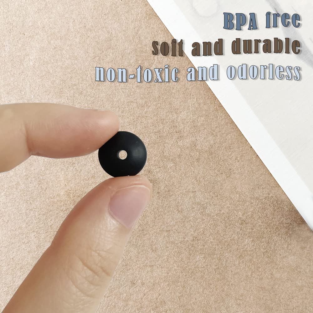 100 Pcs 12mm Silicone Abacus Beads for DIY Jewelry Crafting