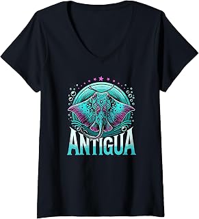 Womens Antigua Stingray Scuba Diving Vacation V-Neck T-Shirt