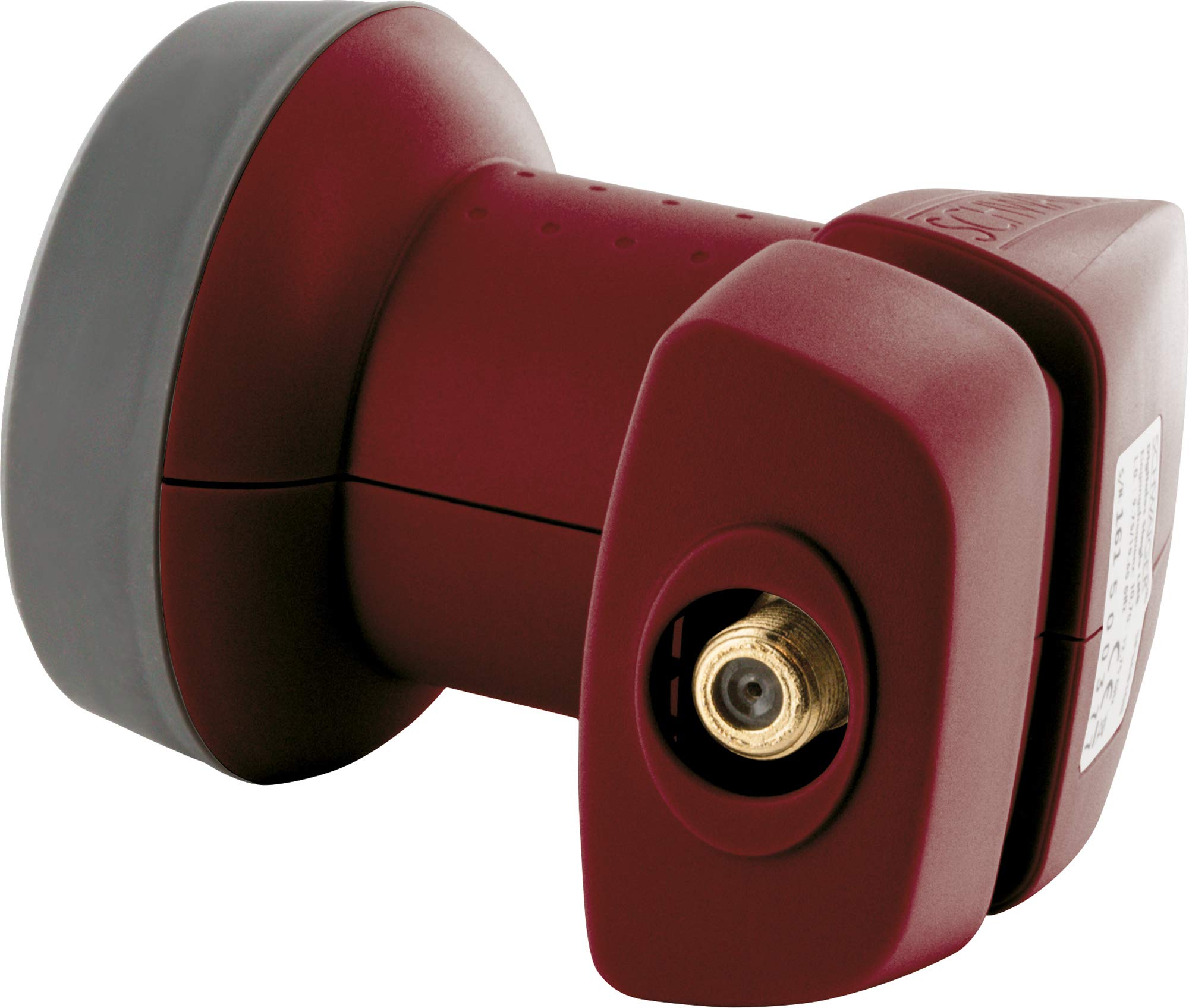 SCHWAIGER 326 Single LNB Low Noise Blockconverter Sun Protect Tapa LNB Digital Resistente al Calor Accesorios para Antenas parabólicas protección contra la Intemperie contactos Dorados Rojo