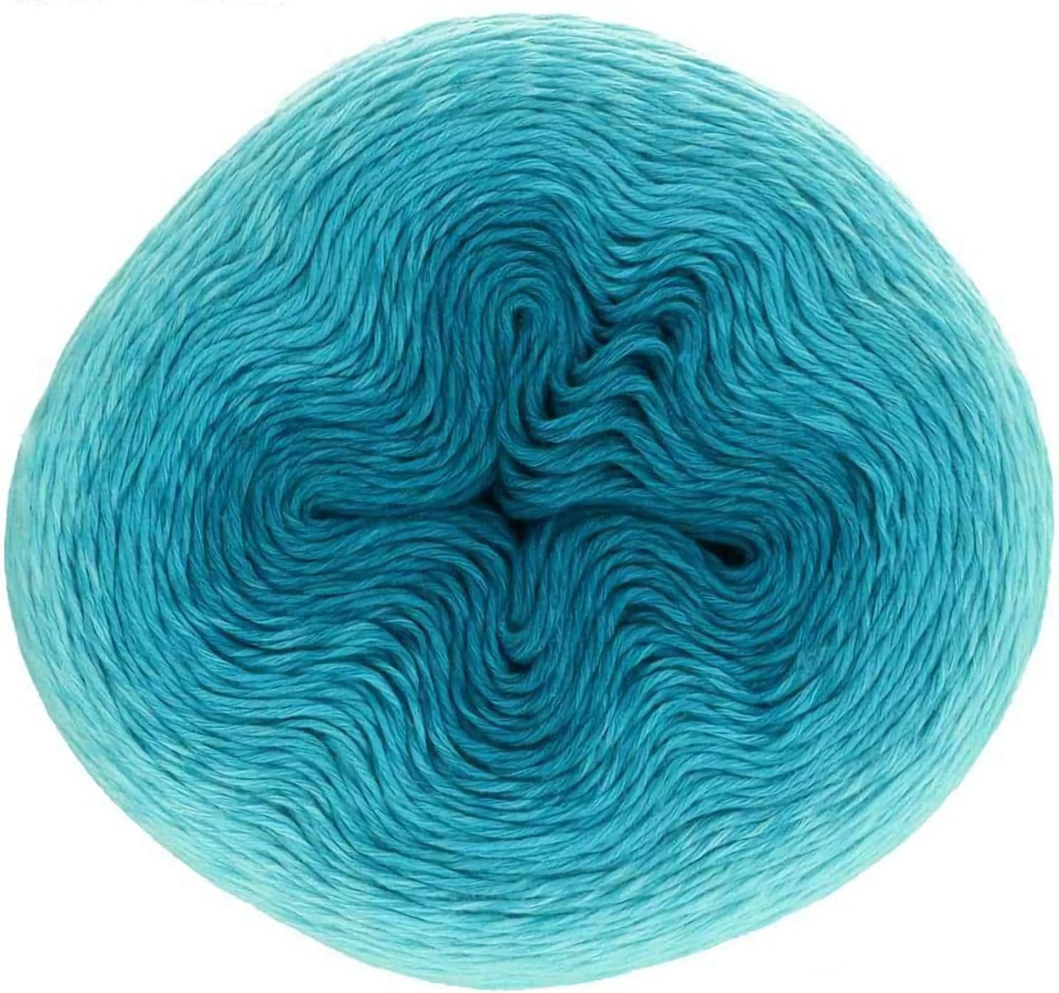 Scheepjes Yarn Whirl Ombre - 1111 Yards, 60% Cotton Yarn for Crocheting, Knitting Yarn Kit and Crafts, 40% Acrylic Yarn, Softly Color Changing Crochet Kit, Extra Large Yarn Cake (Turquoise Turntable)