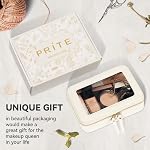 Prite Clear Makeup Bag Cosmetic Organizer Case Waterproof Travel Toiletry Bag Skincare Pouch with Golden Zipper(Beige)
