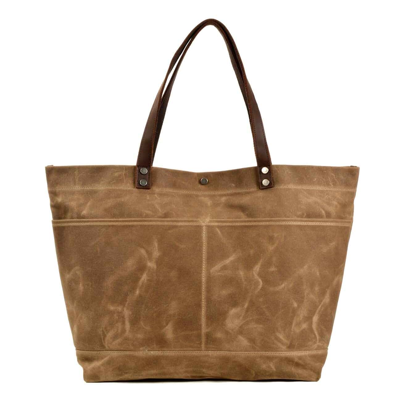 WUDON Waxed Canvas Travel Tote Bag - Extra Large Carryall Shoulder Bag for Women