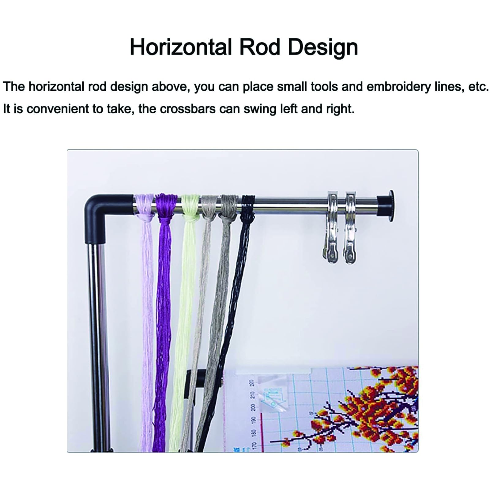 Soporte de suelo ajustable giratorio de 360 grados con base de polea, altura ajustable hasta 100 cm, ideal para punto de cruz y manualidades de costura, fácil de usar