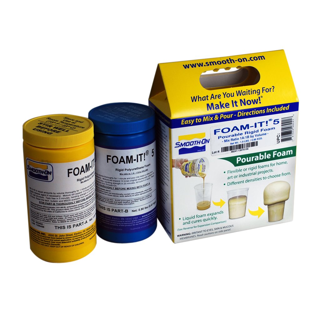 Smooth-On Foam-iT! 5 Rigid Polyurethane Foam Pint Kit - 10X Expansion for Prop Making, Model Casting & Gap Filling
