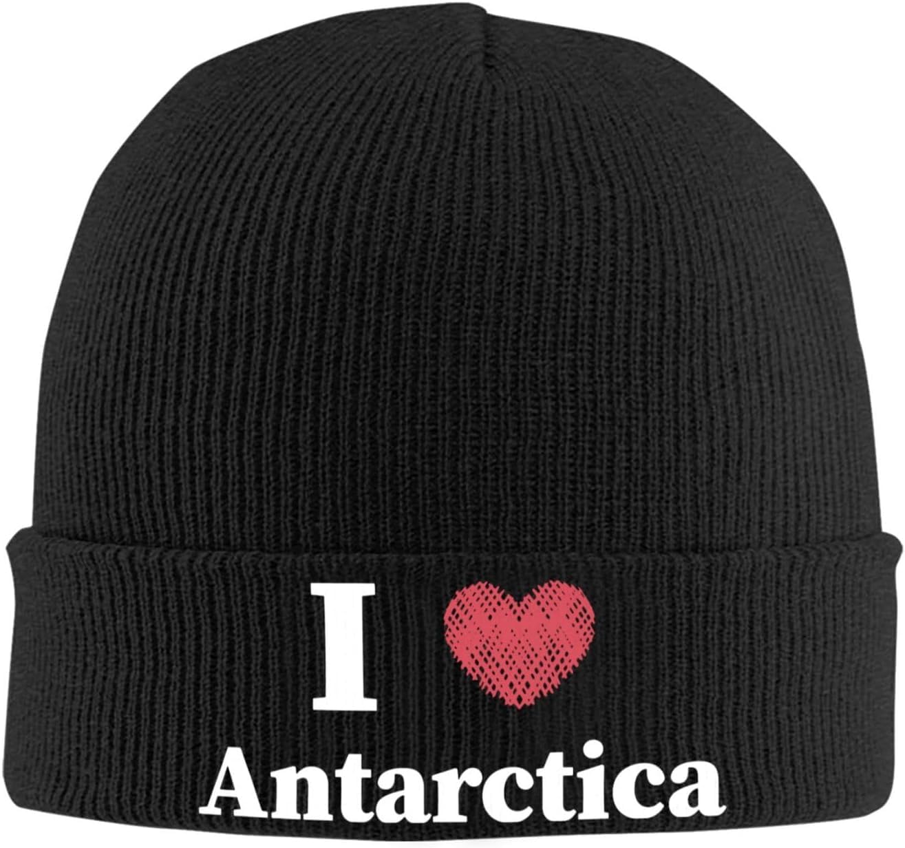KWQDOZF I Love Antarctica Adult Knitted Hat Beanie Winter Warm Skull Hat - Men Women Black