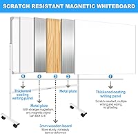 Vista 2 de H-Qprobd Magnetic Dry Erase Board with Stand Double-Sided Mobile Whiteboard - 36"x24" Adjustable Height Rolling White Boards on Wheels for Kids &